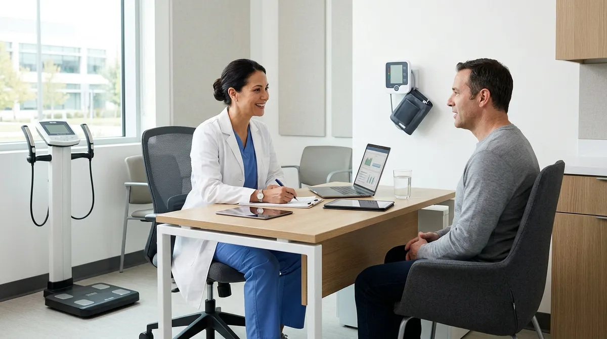 Doctor discussing weight and health goals with a patient