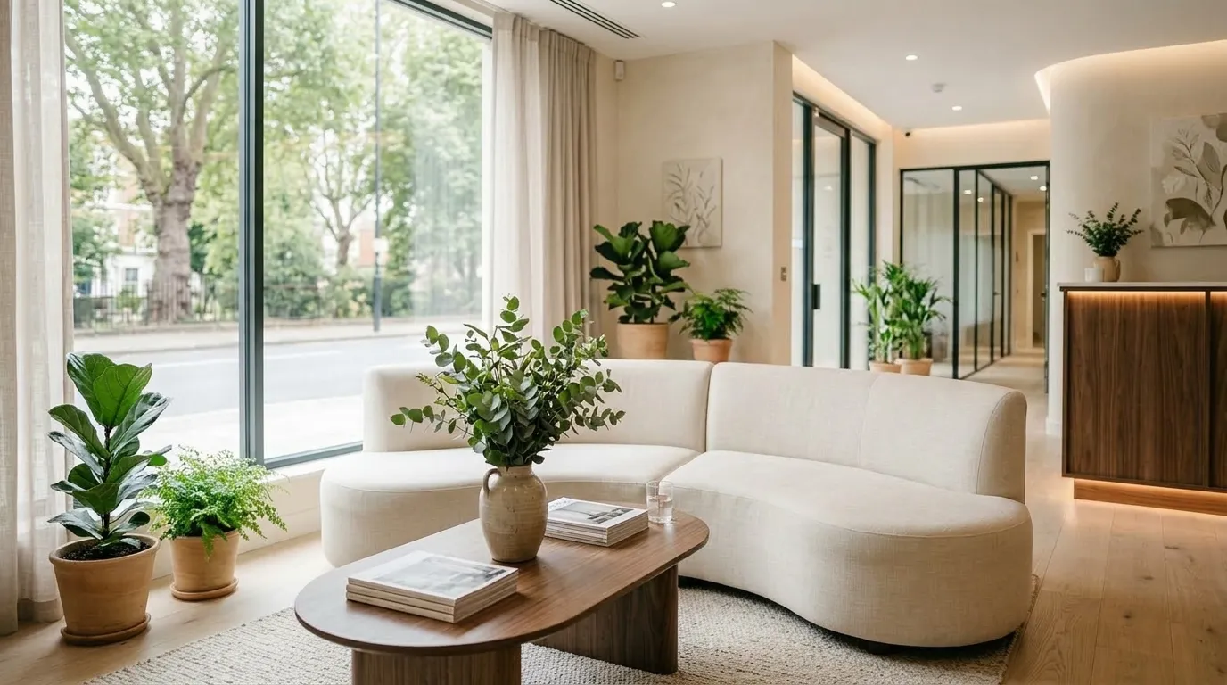 Patient relaxing in a calm, private clinic space