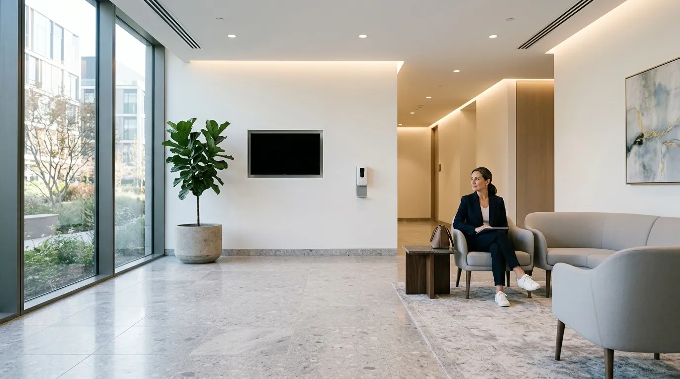 Patient waiting in the reception area at Athlone Medical